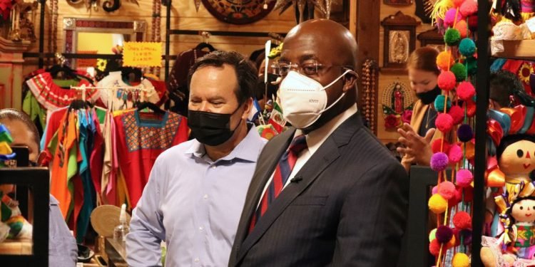 U.S. Sen. Raphael Warnock hears from Latino business owners