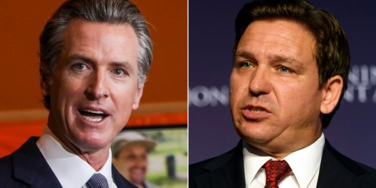 Ron DeSantis and Gavin Newsom debut the sensational politics of 2024