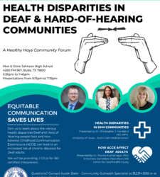 Hays County Local Health Department to hold Deaf and Hard-of-Hearing Health Forum