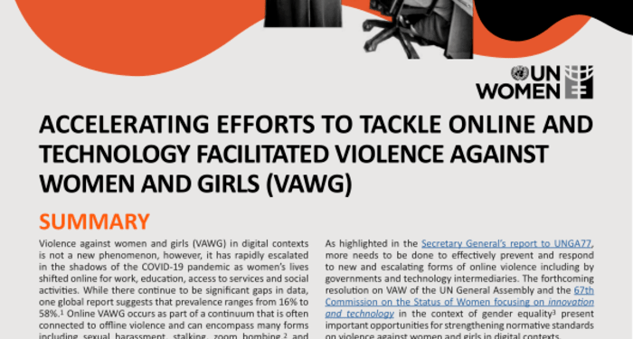 Accelerating efforts to tackle online and technology-facilitated violence against women and girls – World